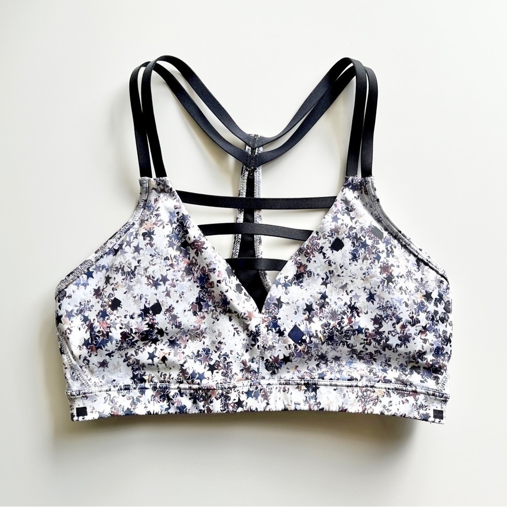 Victoria's Secret VSX Star Confetti Caged Strappy Racerback Sports Bra Size S